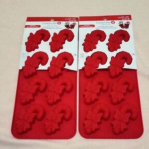 2 Candy Cane Shape Silicone  Molds